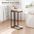 Set 2, Simple Trending C Shaped Side Table, End Table of Sofa Couch Table TV Tray for Living Room, Small Space, Rustic