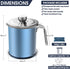 Chihee 2L Stainless Steel Grease Container with Fine Mesh Strainer, Dust-proof Lid, Non-slip Tray for Kitchen