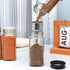 Maredash 24pcs with180 Spice Jars Labels,Glass Spice Jars, Seasoning Containers,Seasoning Organizer,Include black metal