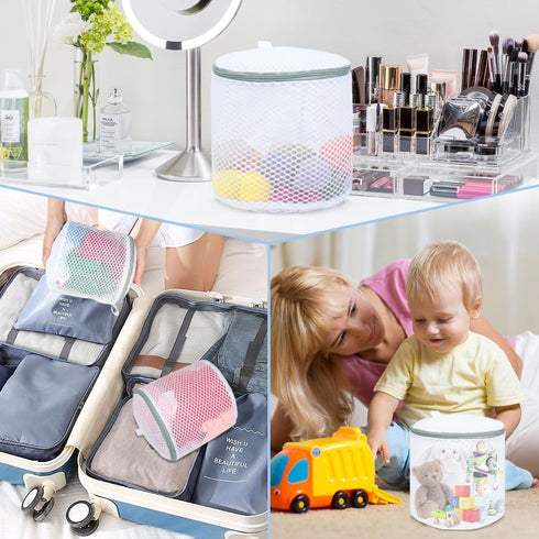 Vivifying Bra Bags for Laundry, 2 Pack Honeycomb Mesh Washing Bags for Lingerie, Delicates, Sock and Baby Clothes