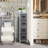 MOOACE Narrow Dresser with 4 Drawers, Vertical Storage Tower, Small Fabric Dresser, Steel Frame & Wooden Top for