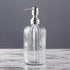 Easy-Tang Glass Hand Soap Dispenser - Silver Pump Refillable Bottle for Bathroom Kitchen Decor, 18 OZ