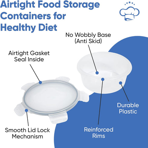 Chef's Path 32 Piece Airtight Food Storage Containers, 16 Stackable Kitchen and Pantry Canisters with Easy Snap Lids