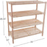 4-Tier Closet, 12 Shoe Storage Rack - Wood Shoe Organizer for Bathroom, Entryway - Footwear Shelf Holds Pairs Sneakers