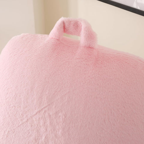 Fur,Standard(17")) Back Pillow for Bed Sitting Up,Large Backrest Reading Pillow with Arm Rest,Back Rest Support Cushion