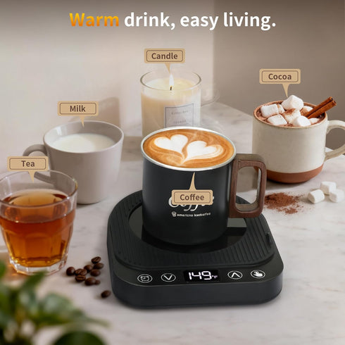 50W 5 2-12H Smart Coffee Mug Warmer, Fast Heating Coffee Warmer for Desk with Temperature Control & Auto Shut Off