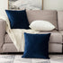 MIULEE Velvet Throw Pillow Covers 18x18 Inch, Pack of 2 - Dark Blue, Super Soft Decorative Cushion Cases