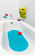 B11192 Boon RIPPLE Textured Non Slip Baby Bath Tub Mat with Hanging Hook and Drain Holes, Blue