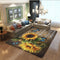 Area Rug, Butterfly Sunflower on Wooden Board Non-Slip Mat for Kitchen, Bedroom, Living Room Decor