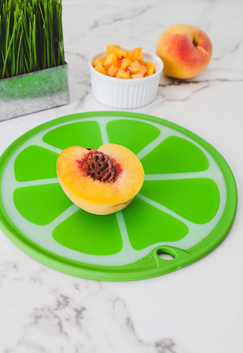 Dexas Citrus Slice Cutting Board/Serving Board, 9 inches, Lime