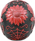 Ebros Day of The Dead Spider Web Floral Red Rose Skull Figurine - DOD Floral Black Sugar Skull Statue 5" L