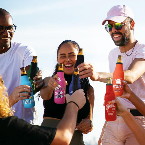 Summer Beer Bottle Insulator Sleeve with Zipper Neoprene Insulated Bottle Jackets Keep Warm and Cold Beer Sleeves