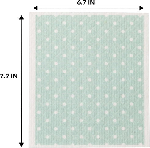 8 Count Martha Stewart Swedish Kitchen Absorbent Sponge Dish Cloths, Polka Dots