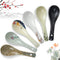 6 Pieces Japanese Retro Ceramics Soup Spoons, Asian Chinese Serving Spoons for Ramen, Noodles, Wonton