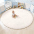 OLANLY Ivory Round Rugs for Bedroom - Machine Washable, 5 ft Circle