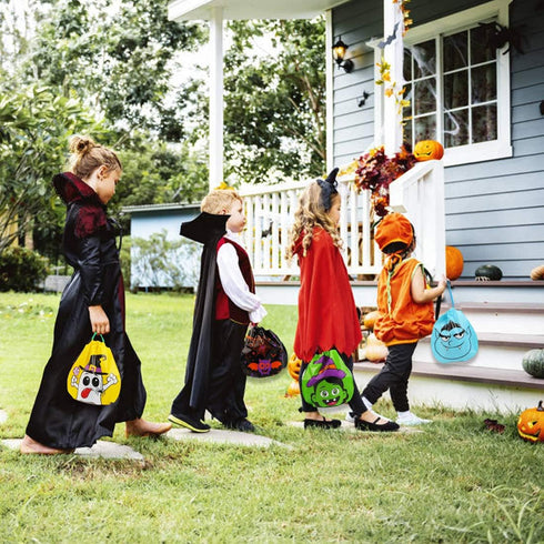 CCINEE 24pcs Drawstring Goody Bags - 12 Styles Halloween Treats Bags for Kids' Trick or Treat Party
