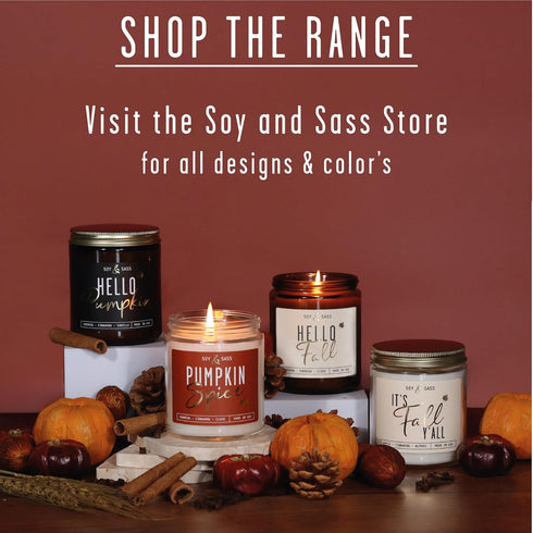 Fall Candles - 'It's Fall Yall' Candle with Apple Cinnamon & Nutmeg, Essential Oils, 9oz Jar, 50Hr Burn