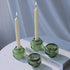 Set 8 Woho Green Taper Candle Holders of for Christmas Party Decor, Reversible Candle Sticks Holder Decor for Wedding