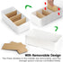 BSTKEY Packet 4 Packets Seasoning Organizer, Food Storage Organizer with Divided Bamboo Wood Compartments, Plastic