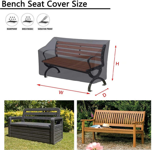 50-52 inch 2-seat 52" 25" 35" Kingling Outdoor Bench Covers Fits for Outdoor Garden Bench/Sofa/Loveseat/Couch