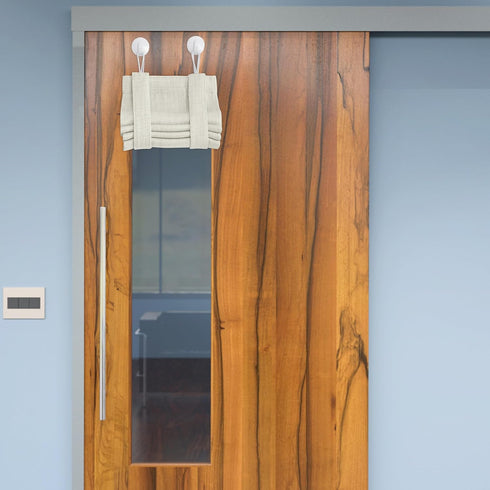 NICETOWN Classroom Door Window Cover, Blackout Shades for Door Windows, Faux Linen French Door Curtain, W8 x L36, 1