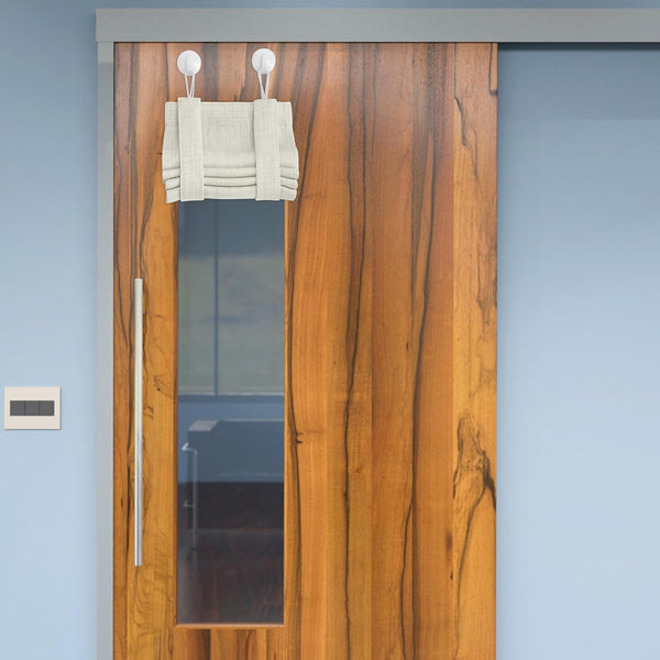 NICETOWN Classroom Door Window Cover, Blackout Shades for Door Windows, Faux Linen French Door Curtain, W8 x L36, 1
