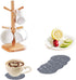 6 Pcs Woven Braided Coasters for Drinks, Absorbent Modern Dining Room Decor, Housewarming Cup Mat (Navy Blue)