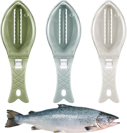 3 Pieces Fish Scale Remover Cleaner, Plastic Kitchen Scraper Graters Tool Fast Cleaning Kit