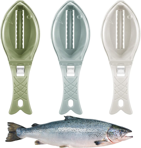 3 Pieces Fish Scale Remover Cleaner, Plastic Kitchen Scraper Graters Tool Fast Cleaning Kit