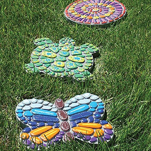 8 MindWare Paint Your Own Stepping Stone Butterfly, Rock Painting Kit, Stepping Stones Crafts for Kids Ages & up