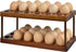 Wooden Double Layer Egg Holder, 36 Capacity Farmhouse Kitchen 2 Tier Fresh Egg Storage Rack for Countertop