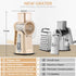 5 SUSTEAS Rotary Cheese Grater with Handle - Vegetable Shredder with Well-designed Blades & Strong Suction Base,Round