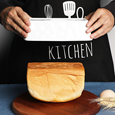 HAOTOP Nonstick Baking Bread Loaf Pan, 8.5 x 4.6 Inch (White)