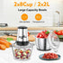 Betterlee Electric Food Processor, Meat Grinder with Two 8 Cups Bowls, 2 Speed Onion Chopper for Meats