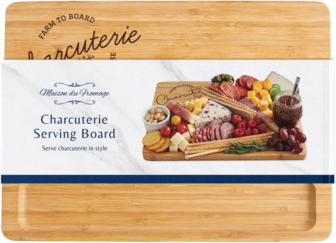 HIC Kitchen Maison du Fromage Charcuterie Cheese Board, Caramelized Bamboo, Rectangular, 11 x 15 x 0.6-Inches