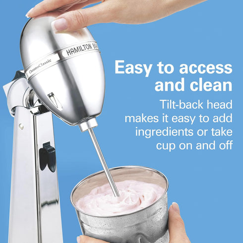 Hamilton Beach DrinkMaster Electric Drink Mixer, Retro Milkshake Maker, 28 oz, Classic Chrome