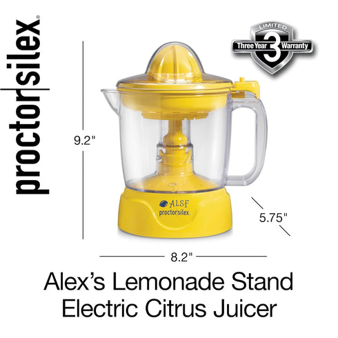 34 oz. 34 oz, 2 (66341) Proctor Silex Alex's Lemonade Stand Electric Citrus Juicer Machine, Large Pitcher, Pressure