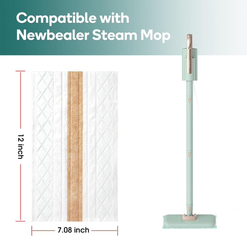 48 NB602N Newbealer PCS Disposable Mop Pads for Steam Mop, Floor Cleaning Pads, Mopping Cloth Refills for Multi-Surface