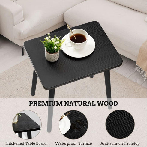 FORAOFUR Side Table, Modern Accent End Table with Wooden Legs, Easy to Assemble Mini Living Room Table for Sofa