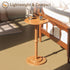 Modern Small Round Drink Table with Fluted Wood Legs - Brown Accent Table for Compact Spaces