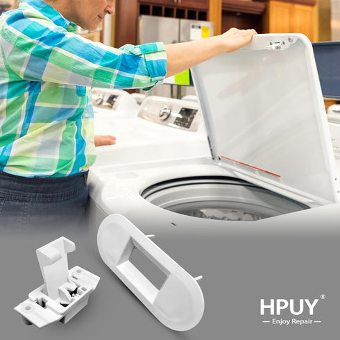 WH02X24399 Washer Lid Lock Strike and WH01X24381 Bezel Compatible for GE Hotpoint Top Washer Replacement Parts