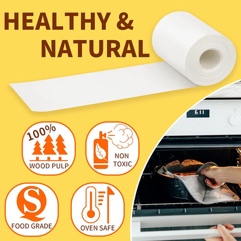 Baking Parchment Paper Side Liners for Round Cake Pans, Non Stick Pan Lining Paper 3.15in x 164ft, Pre-cut Heat