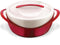 Pinnacle Large Insulated Casserole Dish with Lid, 2.6 qt. - Elegant Hot Pot Food Warmer/Cooler, Red