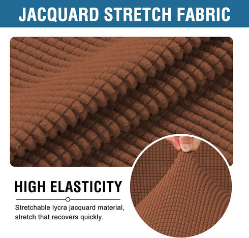 H.VERSAILTEX Stretchable Home Office Chair Covers for Mid-High Back Universal Executive Boss Chair, Caramel - Large