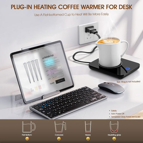 Misby Coffee Mug Warmer with Auto Shut Off, Gravity-Induction for Desk Use, Perfect Gift for Coffee Lovers (Black)