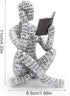 inheming Reading Figurine Bookshelf Decor, Creative Abstract Thinker Statue, Home Office Modern Shelf Desk Book