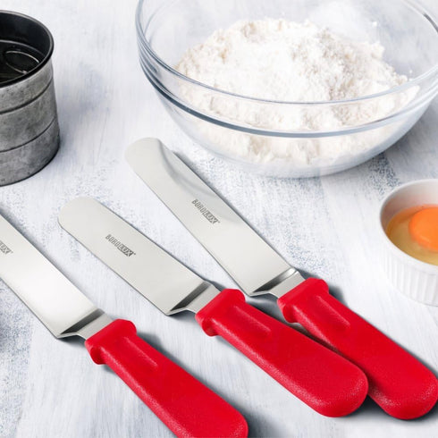Emopeak Set of 3 Cake Decorating Spatulas - Stainless Steel Icing Smoother Frosting Knife