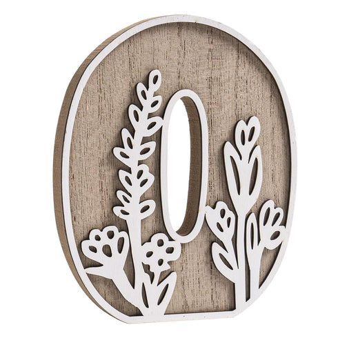 3D Layered Floral Wooden Letters for Wall Decor, 4.9" Name Sign for