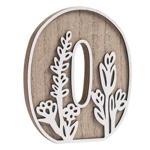 3D Layered Floral Wooden Letters for Wall Decor, 4.9" Name Sign for
