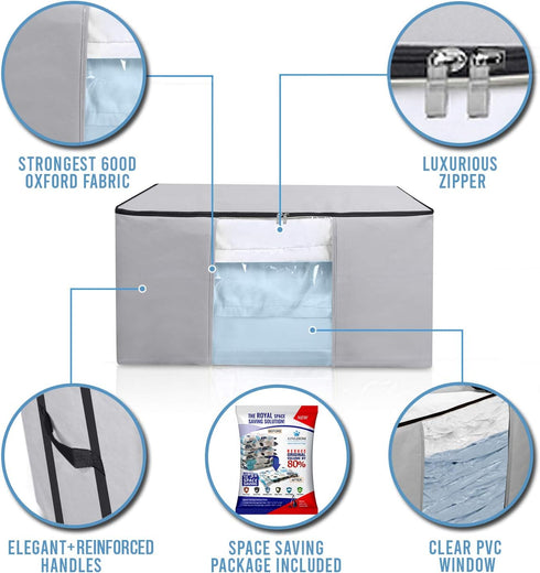 Cube Vacuum Storage Bags, Premium Totes with Cubic Compression Seal for Clothing, Bedding, Comforters, and More
